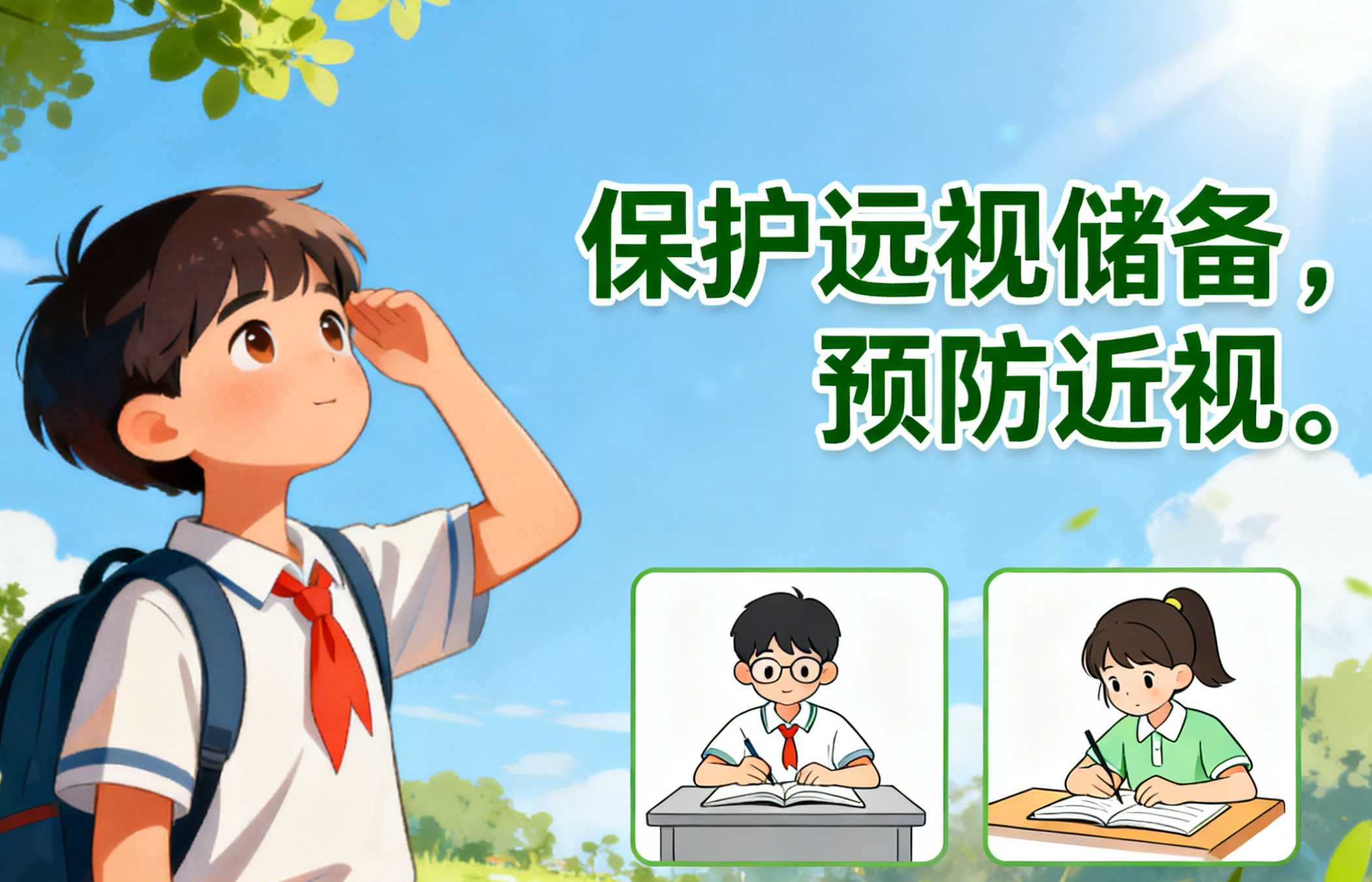 保护儿童远视储备量，预防和减少近视发生